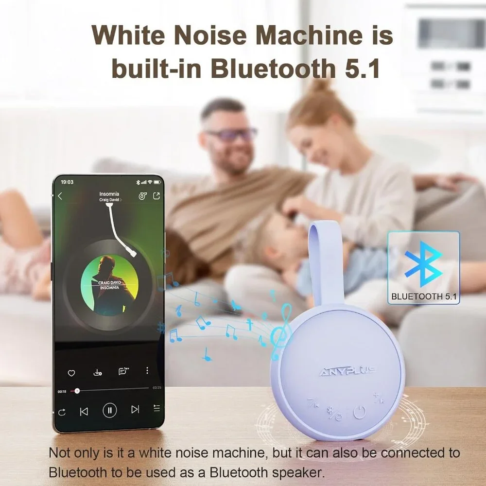 NEW Sound White Noise Machine Portable 2 in 1 Bluetooth Speaker - Picture 2 of 13